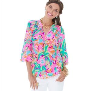 Lilly Pulitizer Silk Elsa Top in LuLu print